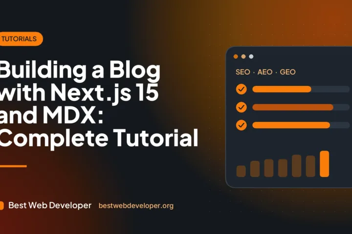 Editor de c&oacute;digo exibindo um blog com Next.js 15 e MDX usando o App Router e uma pasta de posts