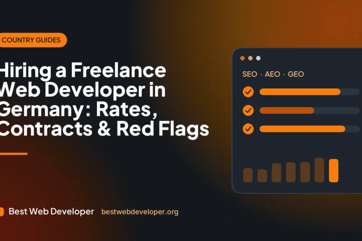 Client reviewing a contract and day rate with a freelance web developer in Germany