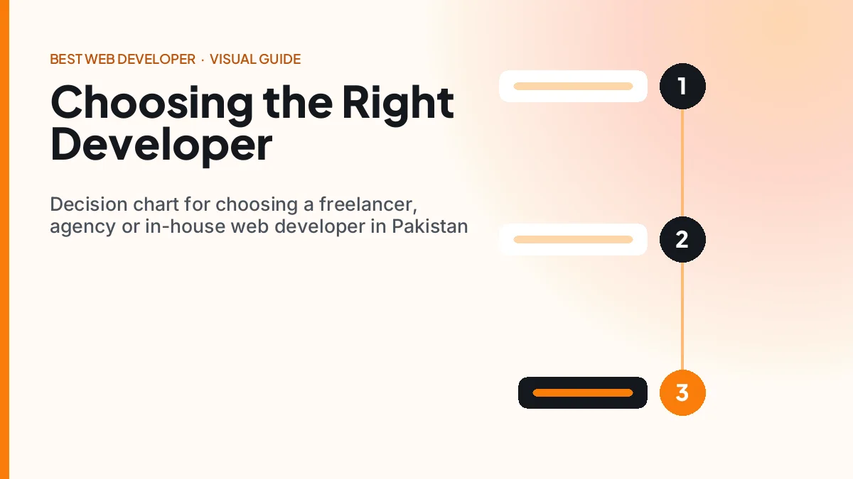 Decision chart for choosing a freelancer, agency or in-house web developer in Pakistan