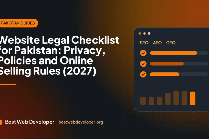 Checklist of website legal pages: privacy policy, terms, refunds and delivery for a Pakistani business