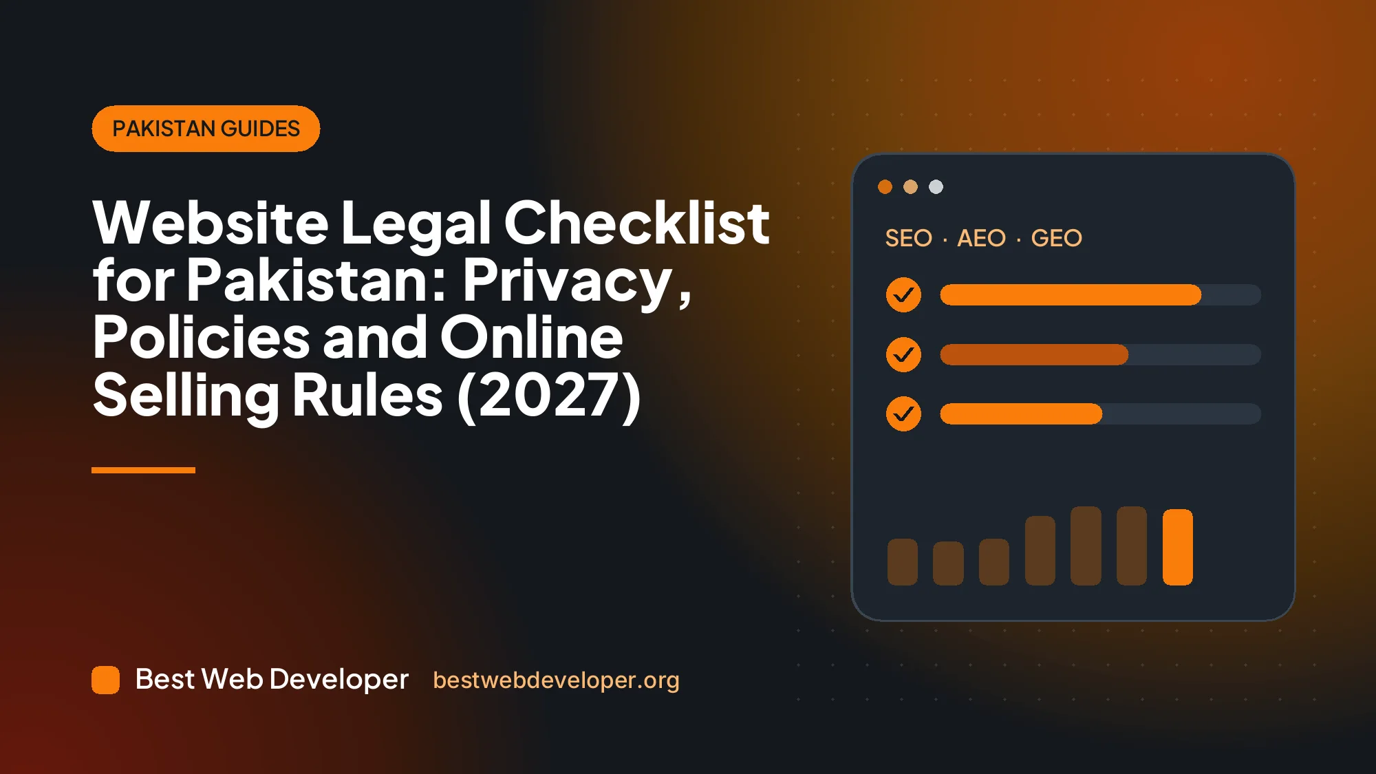 Checklist of website legal pages: privacy policy, terms, refunds and delivery for a Pakistani business