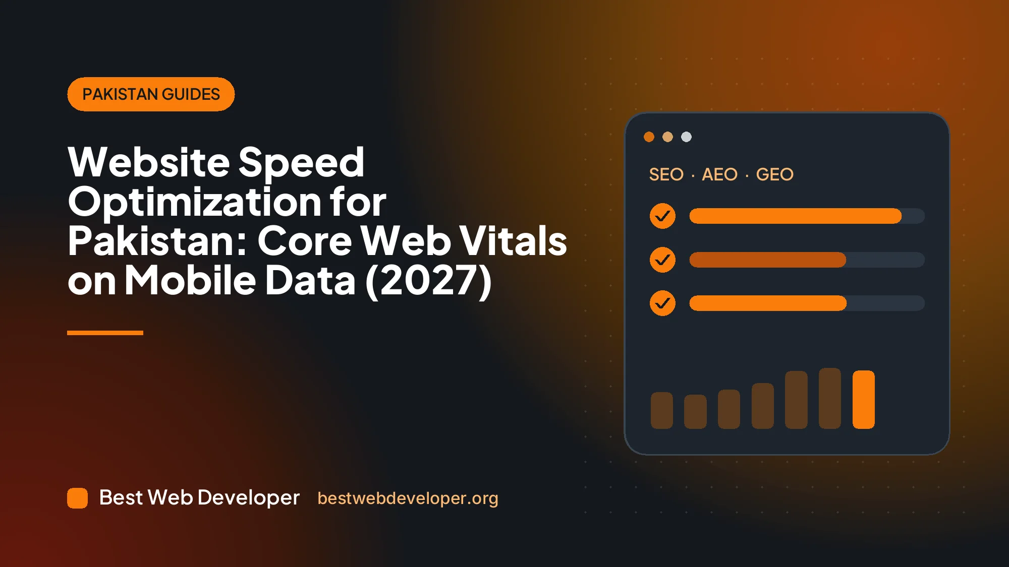Speed test on a mid-range Android phone showing Core Web Vitals passing for a Pakistani website