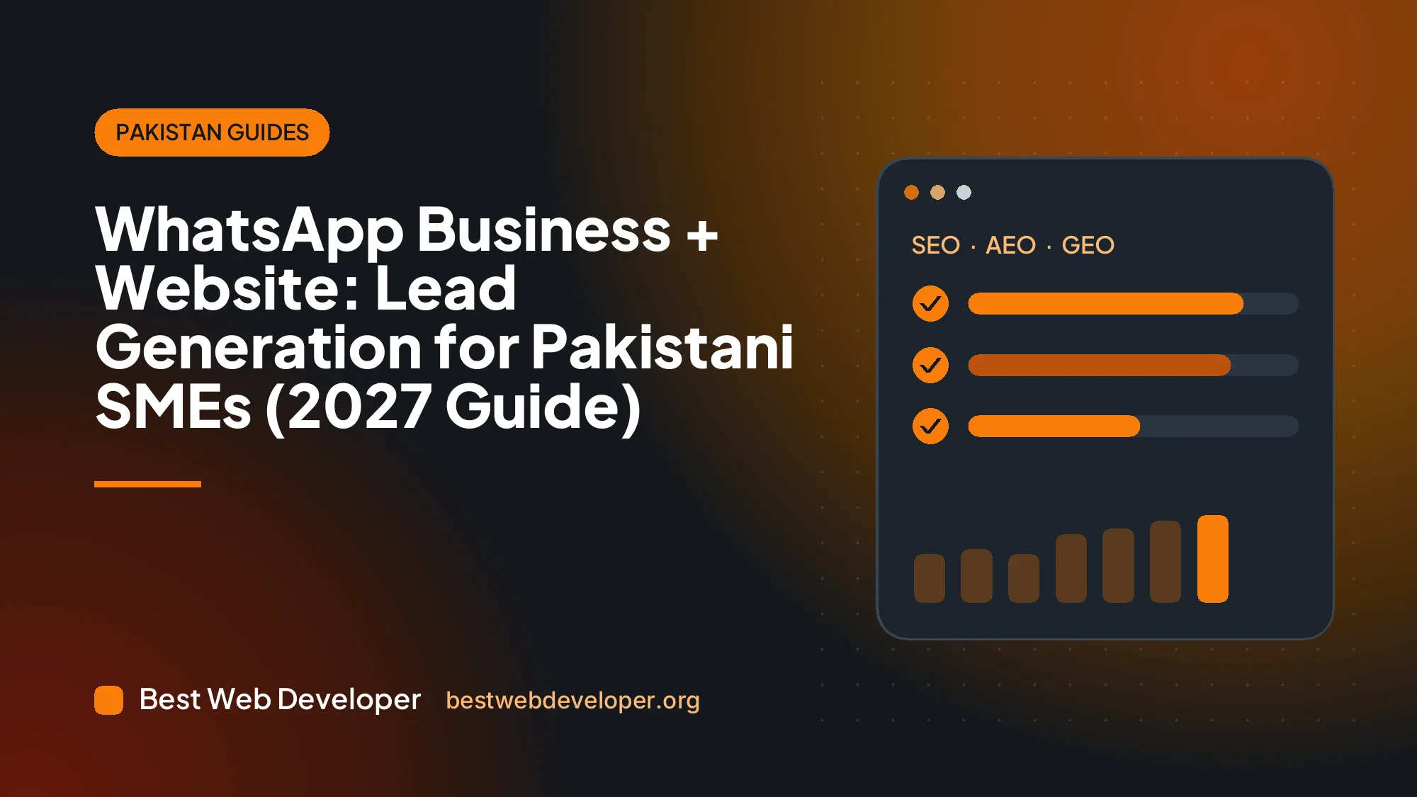 Mobile website with a WhatsApp chat button opening a pre-filled message to a Pakistani business